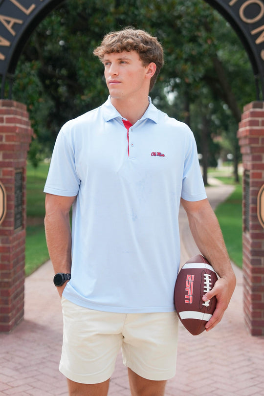 Taylor & Mick Thin Striped Ole Miss Polo