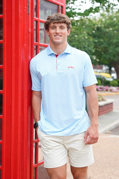 Taylor & Mick Ole Miss Script Mini Football Polo - Pants Store