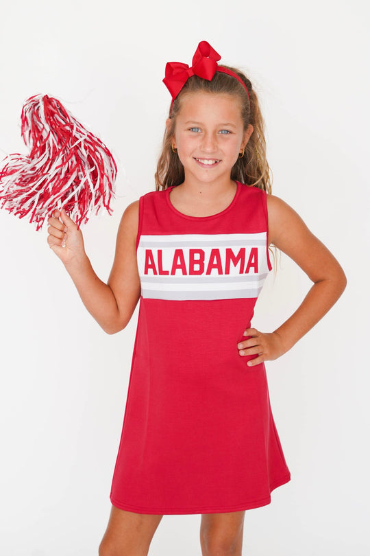Girls' Scarlet Alabama Striped Cheer Dress