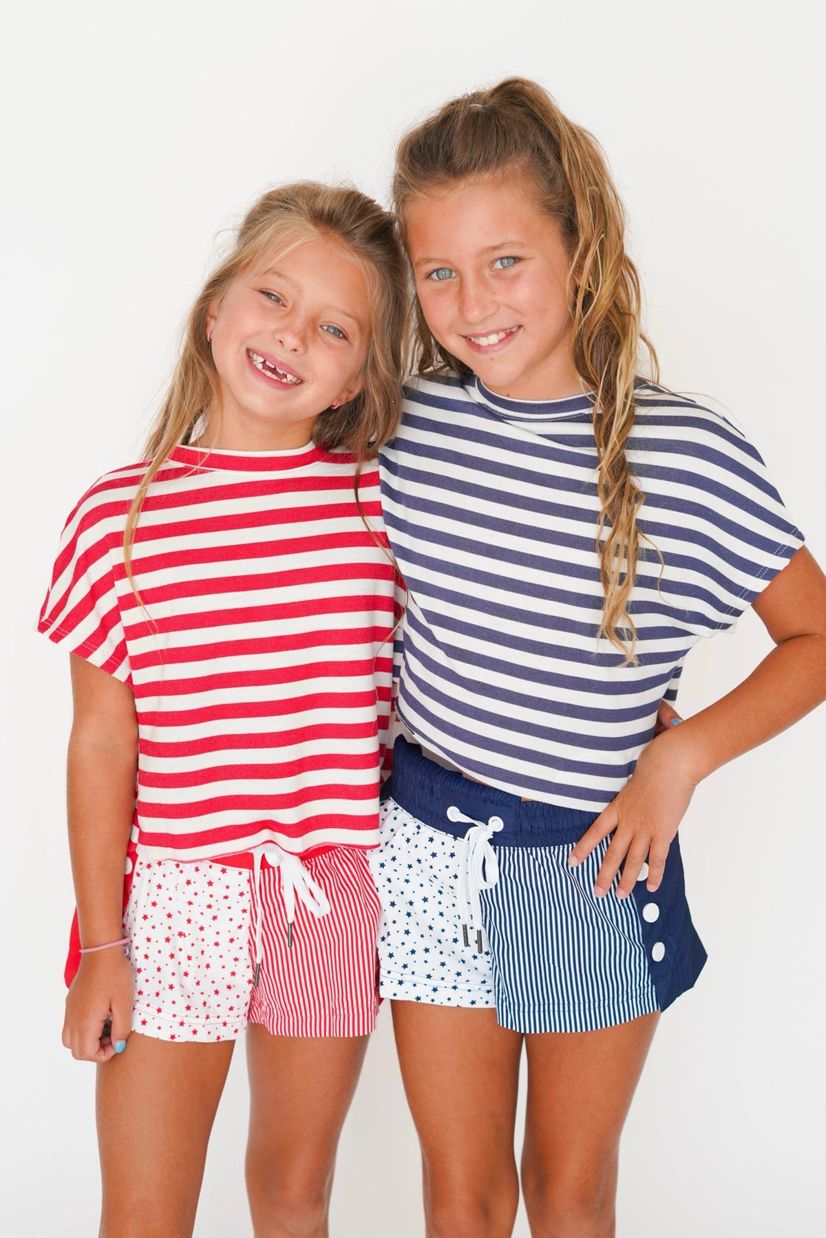 Girls' Azarhia Stars and Stripes Color Block Short
