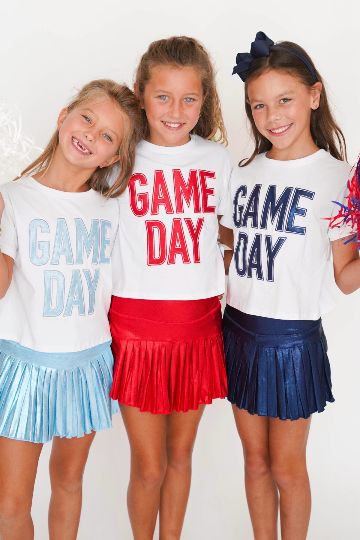 Girls' Azarhia Shimmer Applique Game Day Boxy Tee