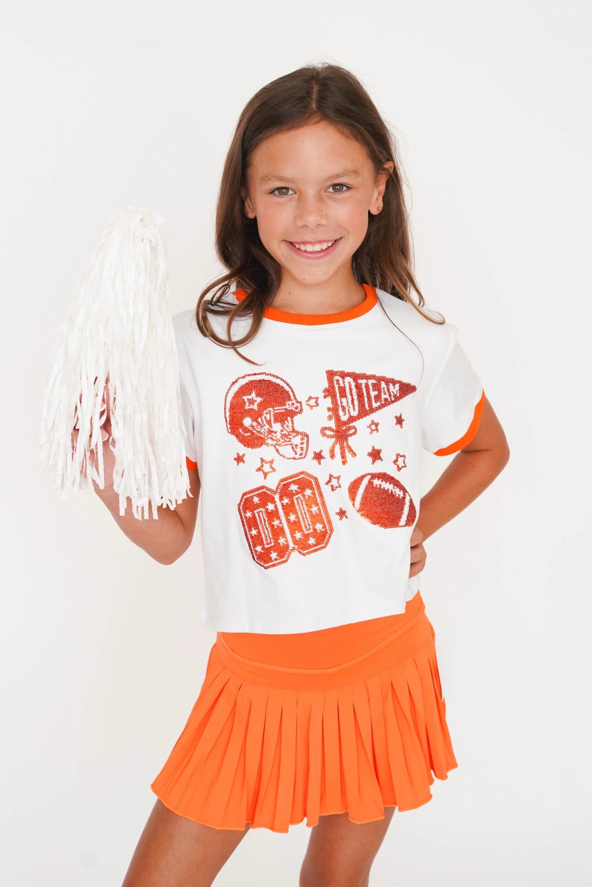 Girls' Azarhia Sequin Football Boxy Tee