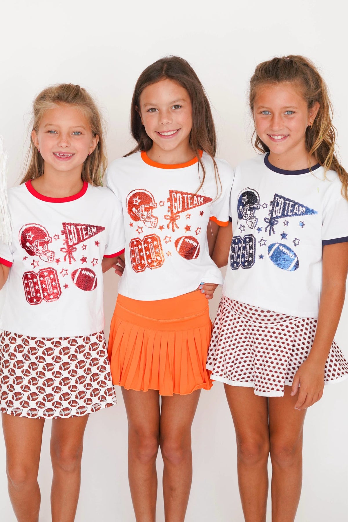 Girls' Azarhia Sequin Football Boxy Tee