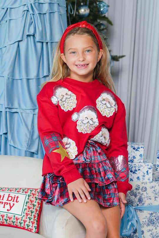 Girls' Santa Clause Patch Sweatshirt