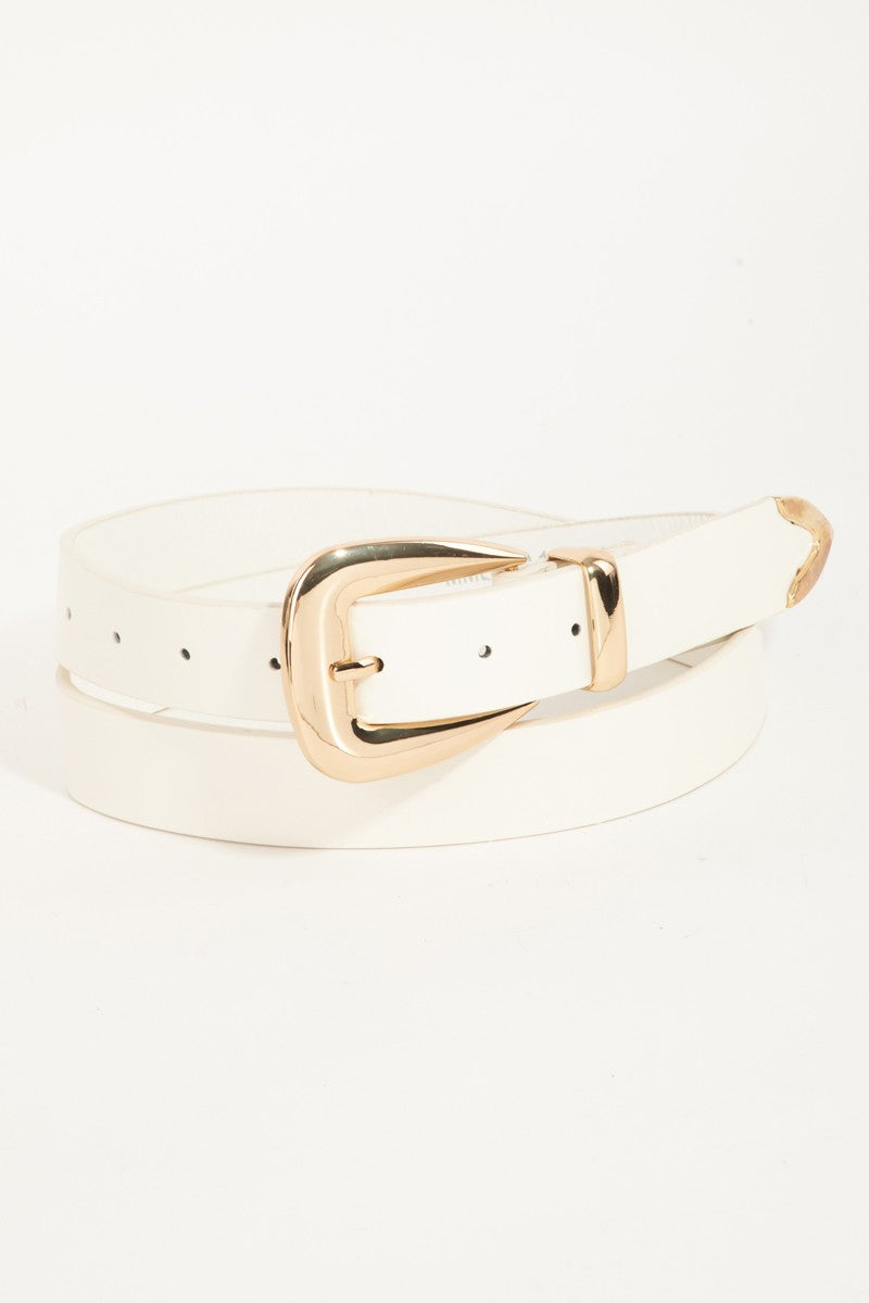 Smooth Faux Leather Belt