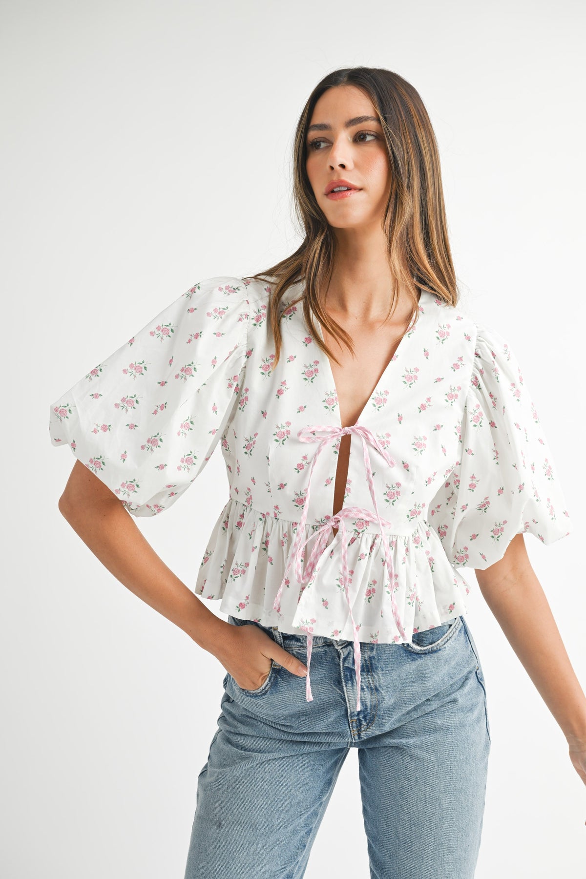 Floral Ties Blouse