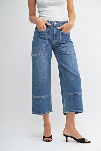 JBD High Rise Cropped Wide Leg Jean - Pants Store