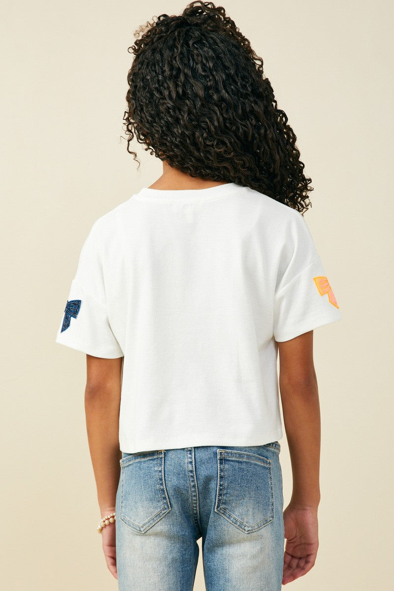Girls Sequin Bow Tee