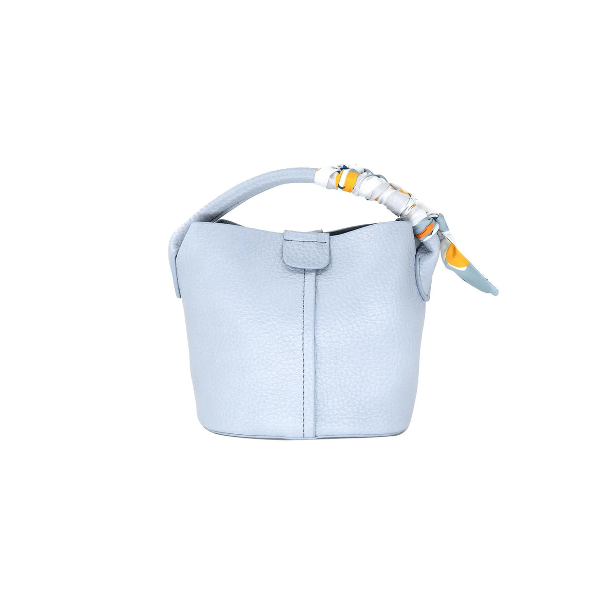 Light blue baby carrier with a strap on a white background