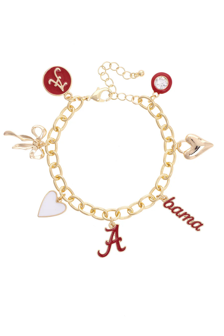 Canvas Style Collegiate Charm Bracelet