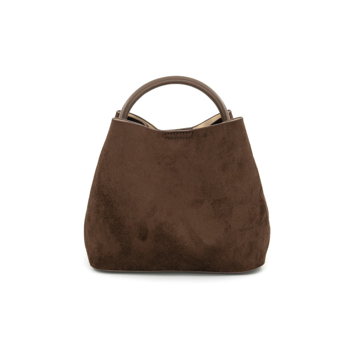 Brown handbag on a white background