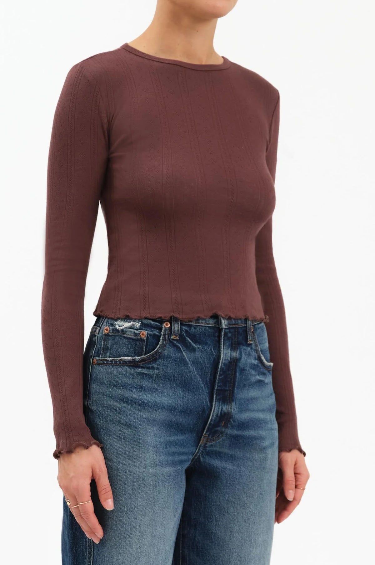 Daze Waverly Everyday Pointelle Crewneck Tee