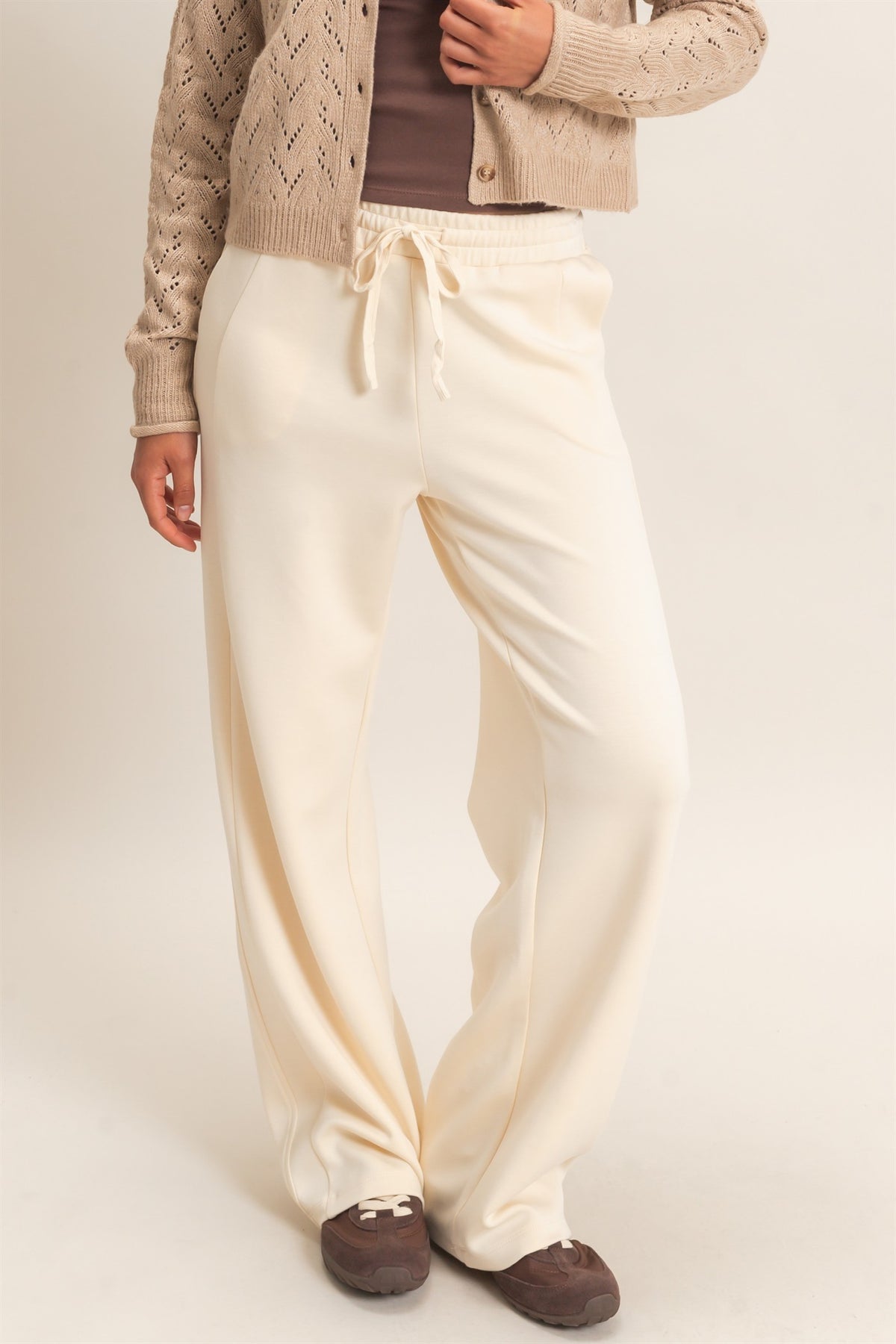 woman modeling lounge pants 