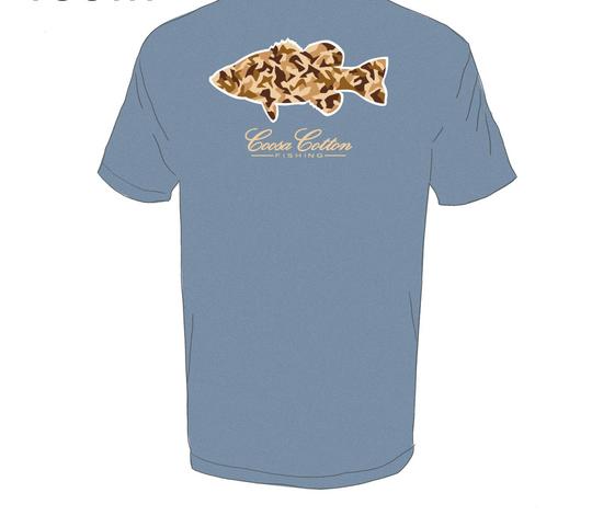 Boys' Coosa Cotton Duck Camo Bass Tee