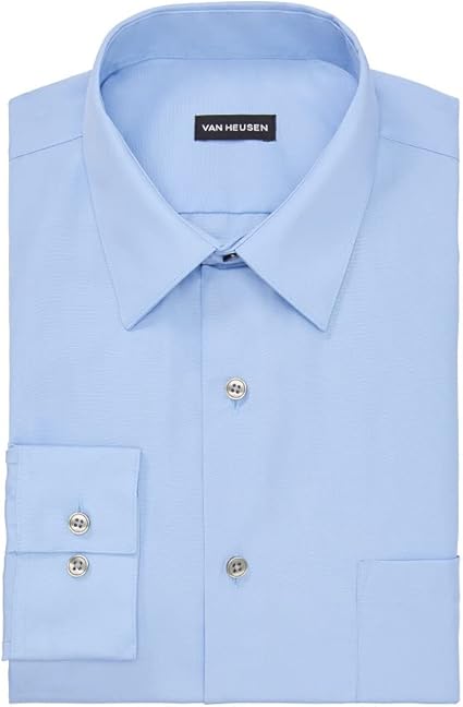 Van Heusen Poplin Dress Shirt Cameo Blue 17-36/37 Van Heusen Poplin Dress Shirt Cameo Blue 17-36/37
