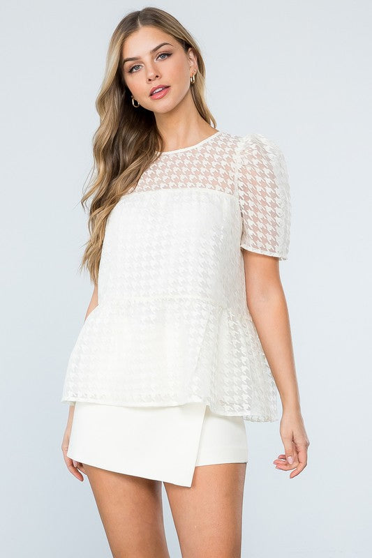 Houndstooth Chic Top