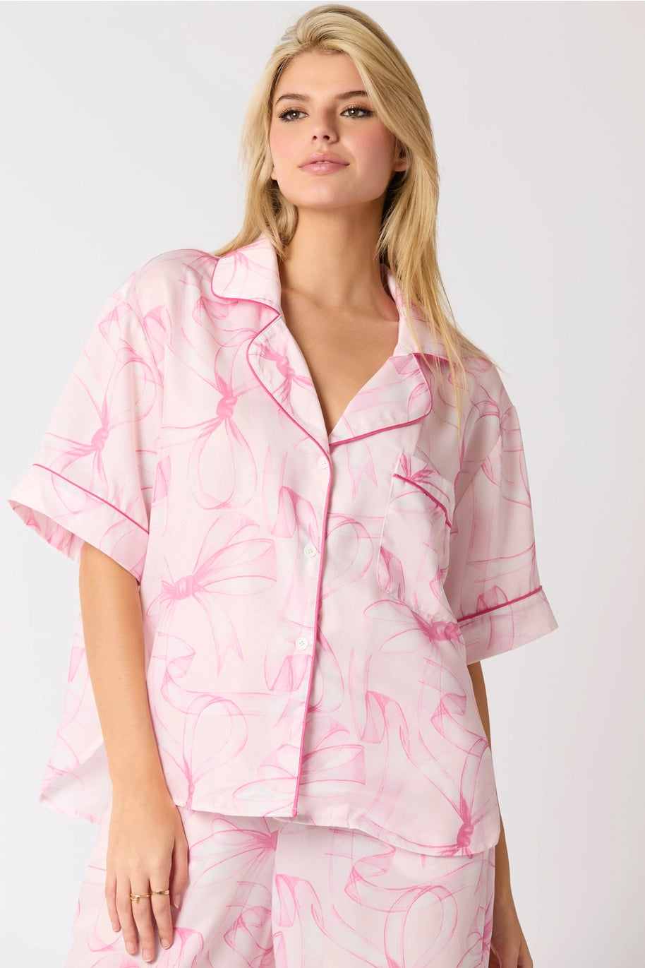 Ribbon Pajama Shirt