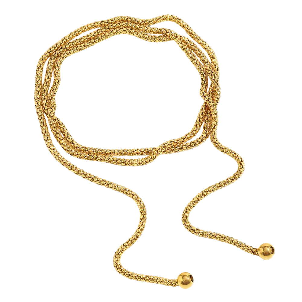 Gold chain necklace on a white background