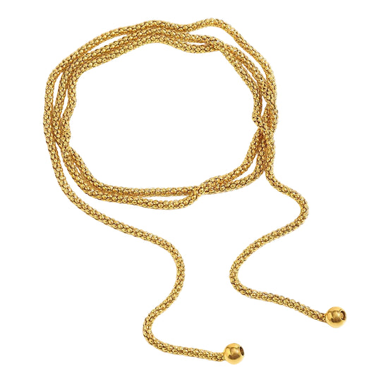 Gold Lariat Wrap Necklace