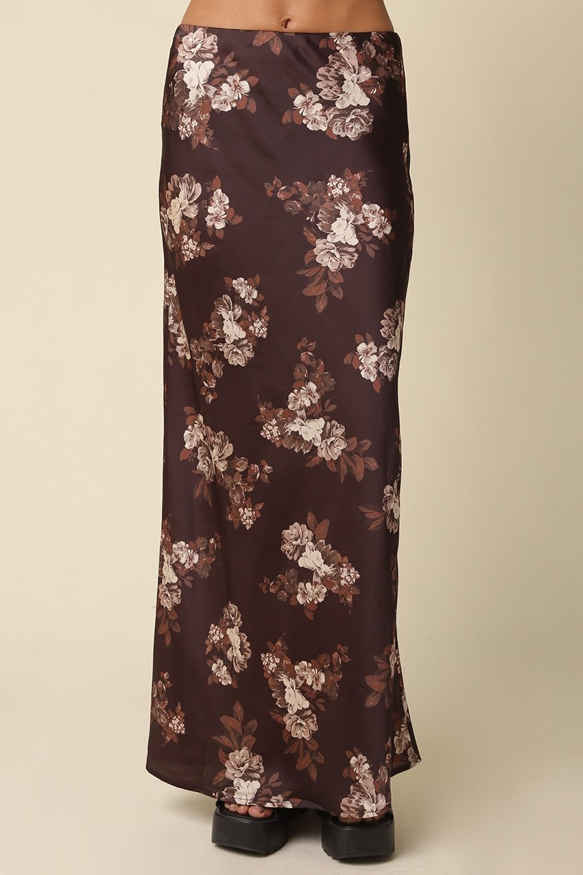 Floral patterned skirt on a beige background