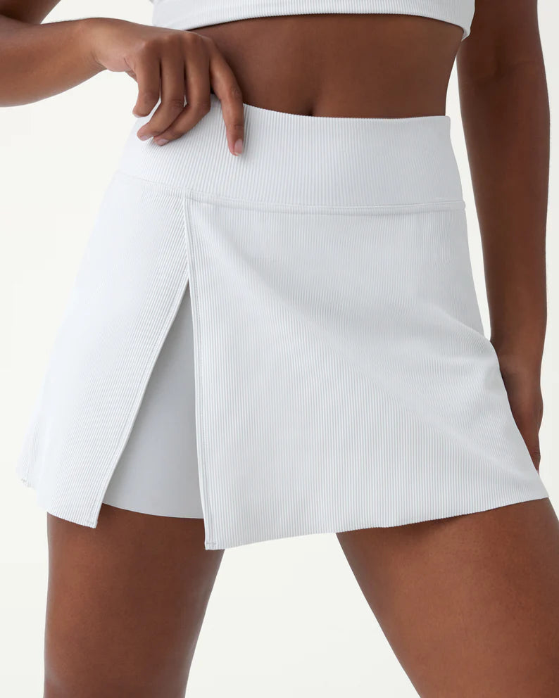 Spanx Oxford Contour Rib Front Slit Skort - Boost Your Style with