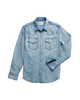 Long sleeve denim pearl snap