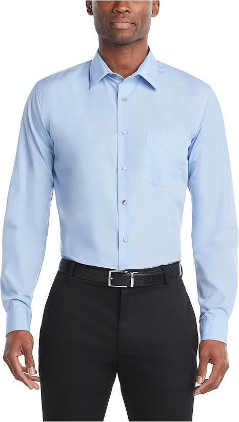 Van Heusen Poplin Dress Shirt Cameo Blue 17-36/37 Van Heusen Poplin Dress Shirt Cameo Blue 17-36/37