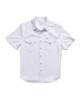A white short sleeve button down 