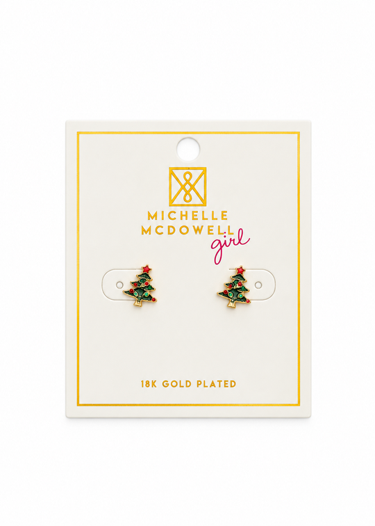 Girls Michelle Mcdowell Holiday Tree Earrings