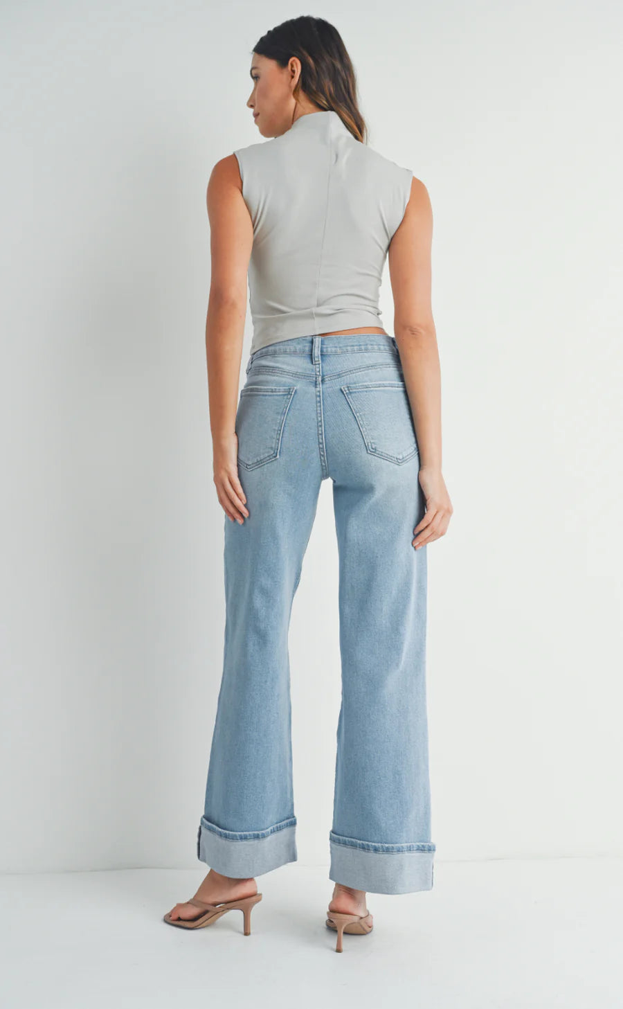 JBD Cuffed Palazzo Jeans