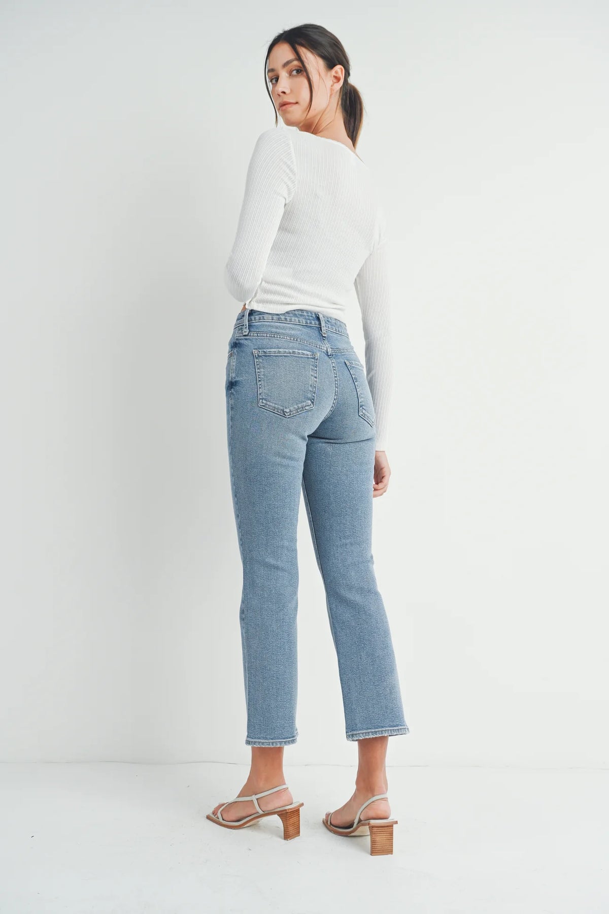 Just Black Slim Cropped Bootcut Jean