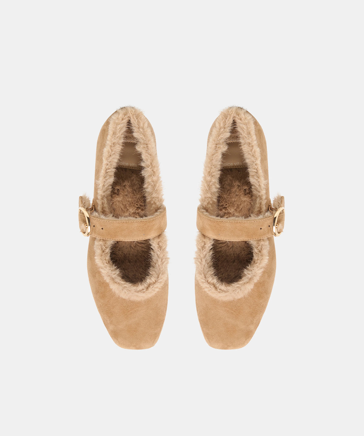 tan mary jane shoe on white background