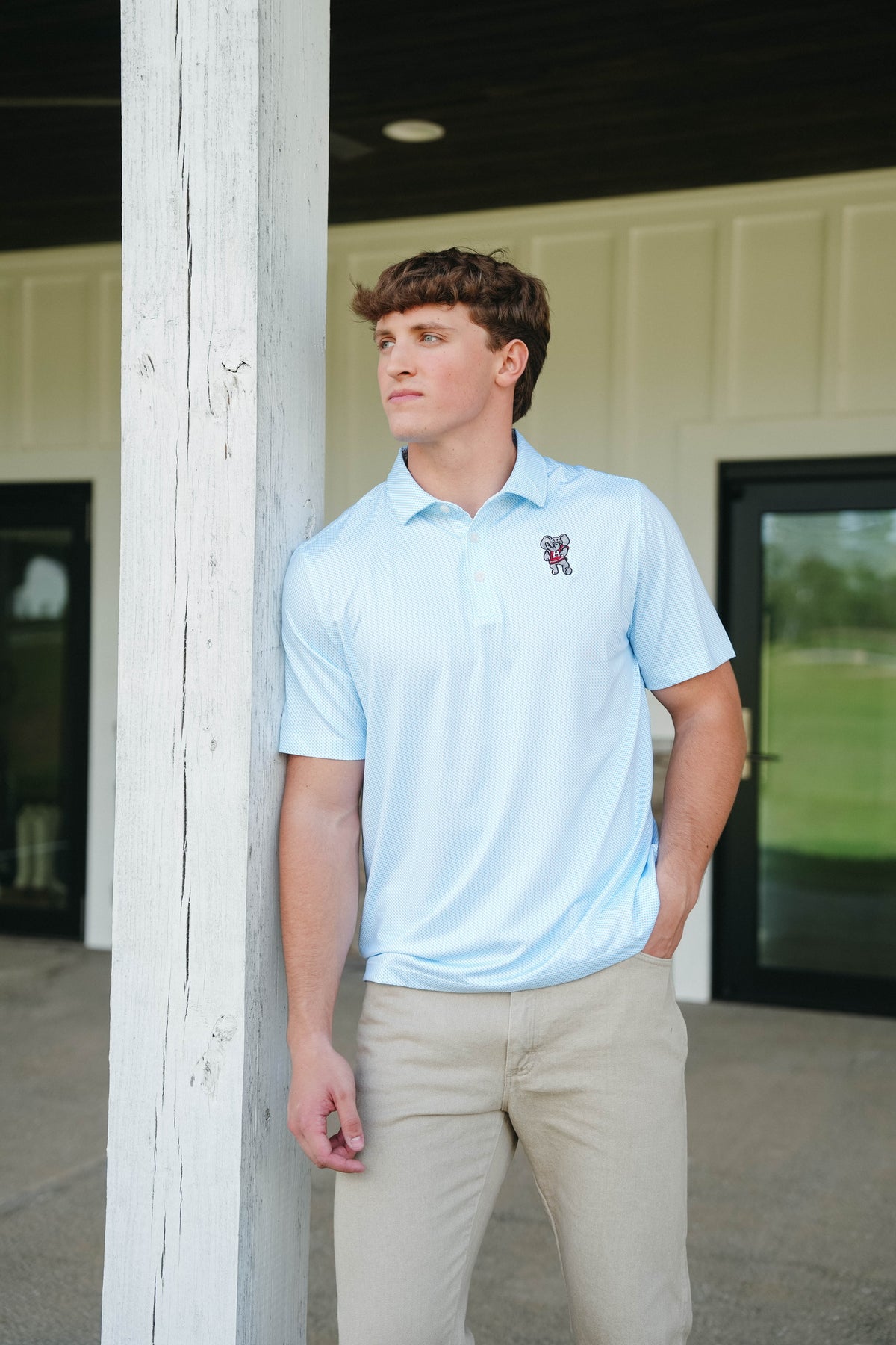 Cutter &amp; Buck Pike Eco Symmetry Polo Standing Elephant