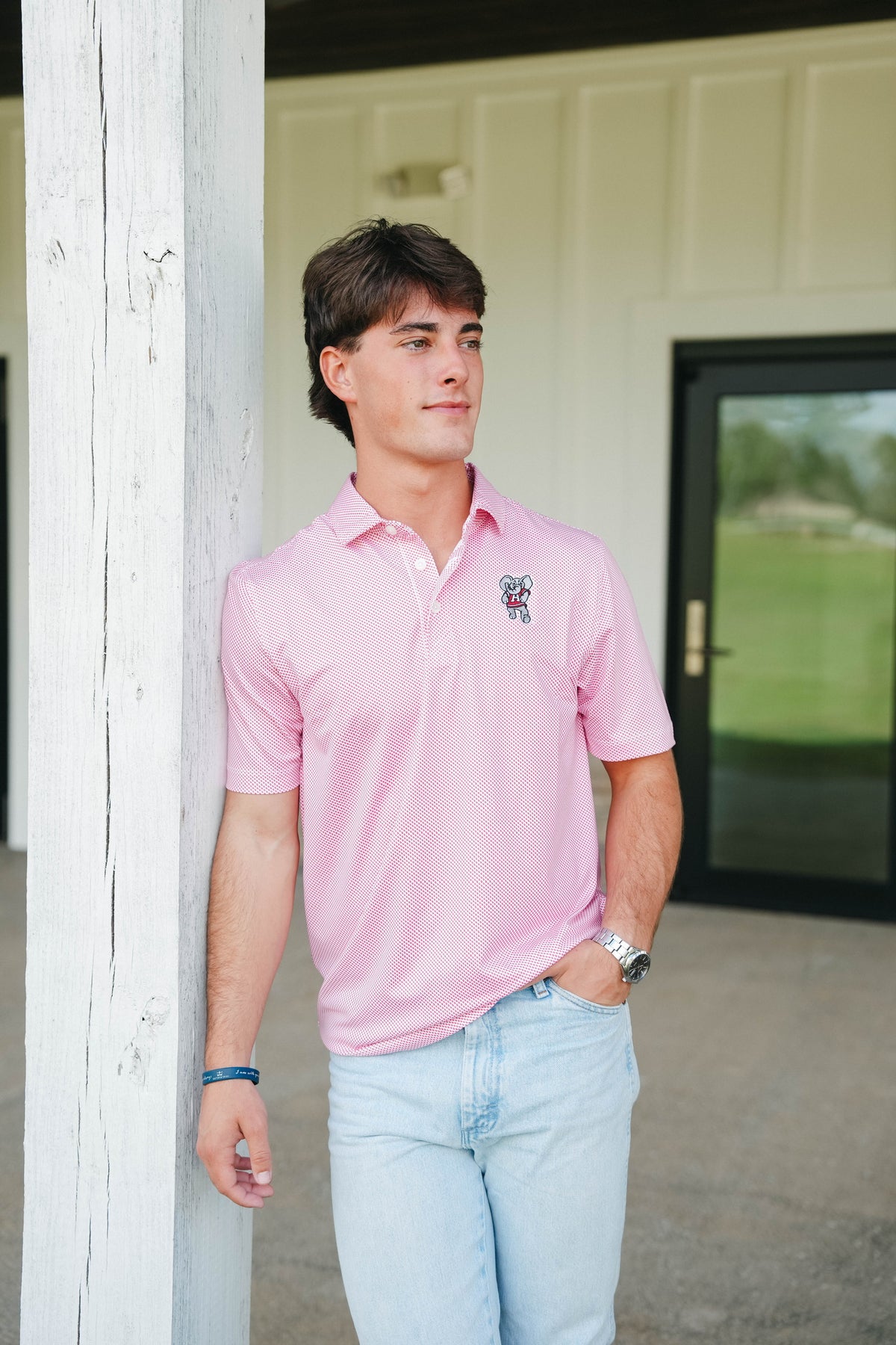 Cutter &amp; Buck Pike Eco Symmetry Polo Standing Elephant