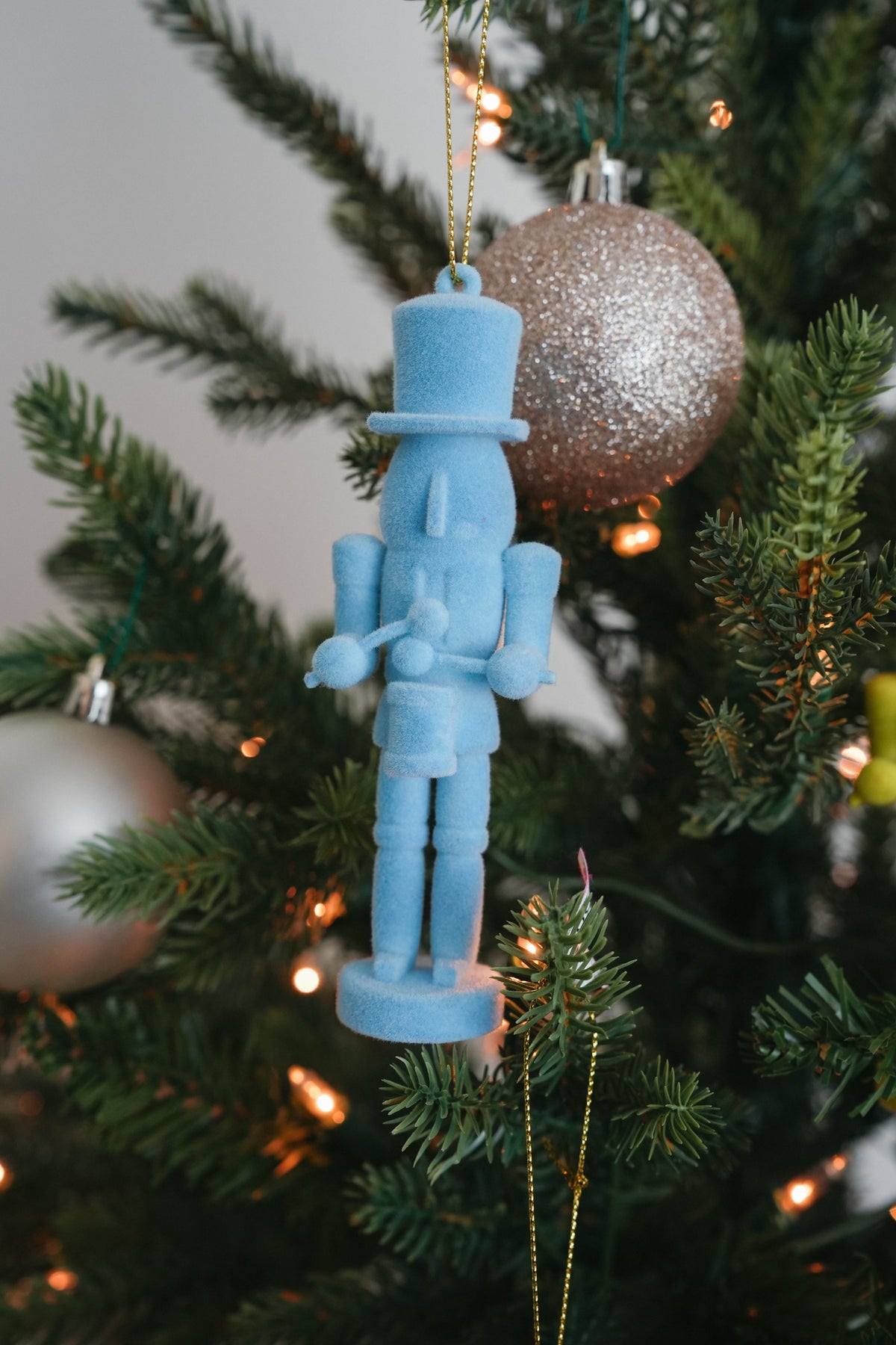 Small Flocked Toy Soldier Ornament