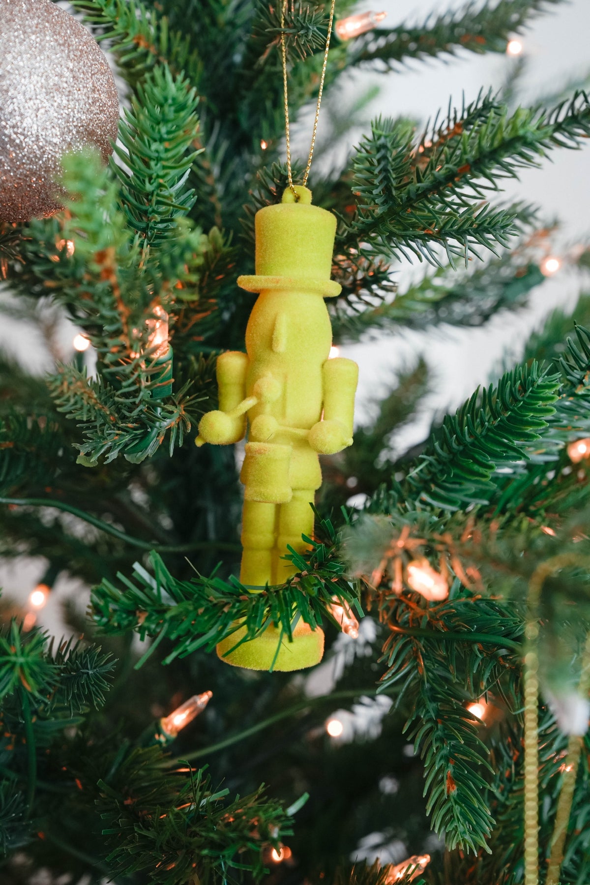 Small Flocked Toy Soldier Ornament