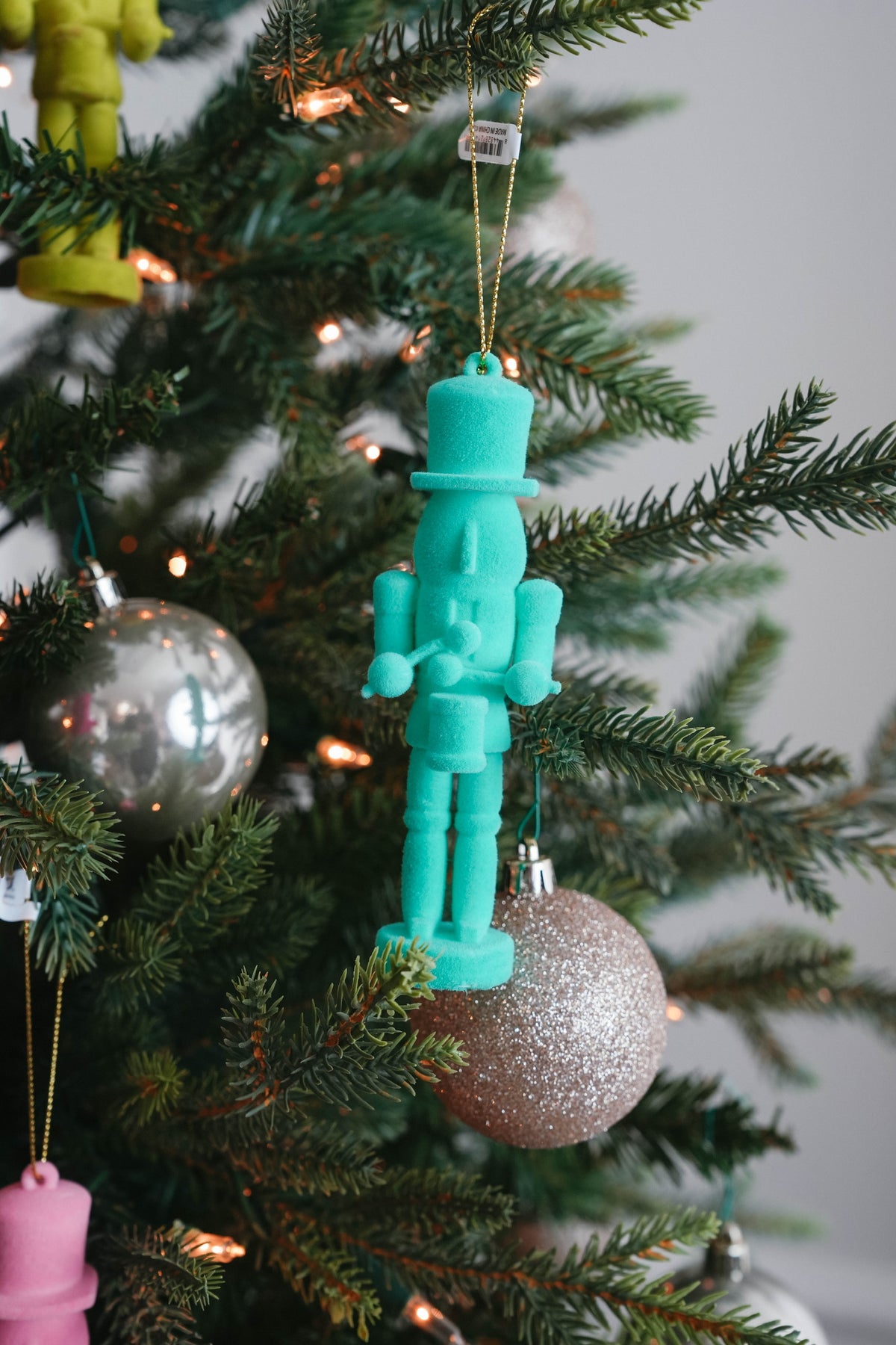 Small Flocked Toy Soldier Ornament