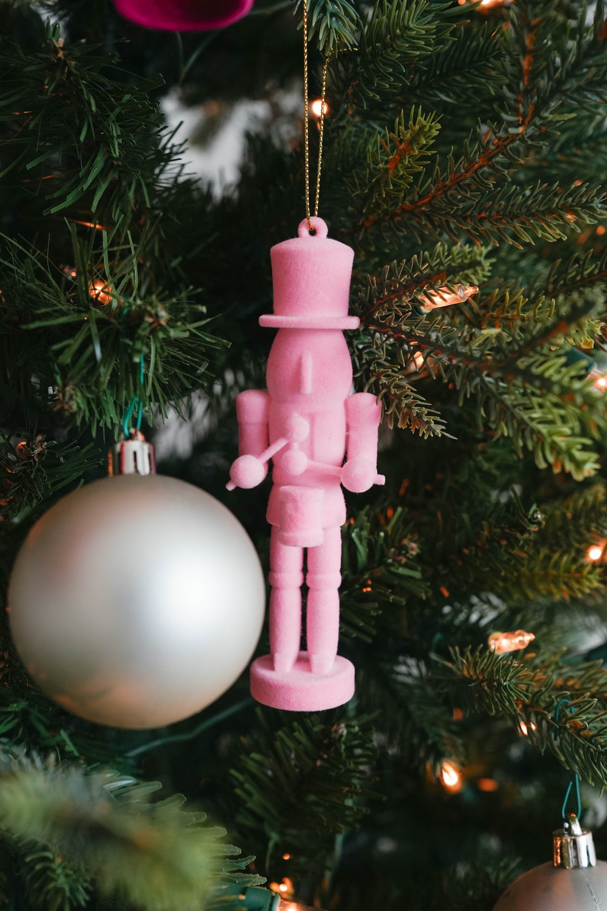 Small Flocked Toy Soldier Ornament