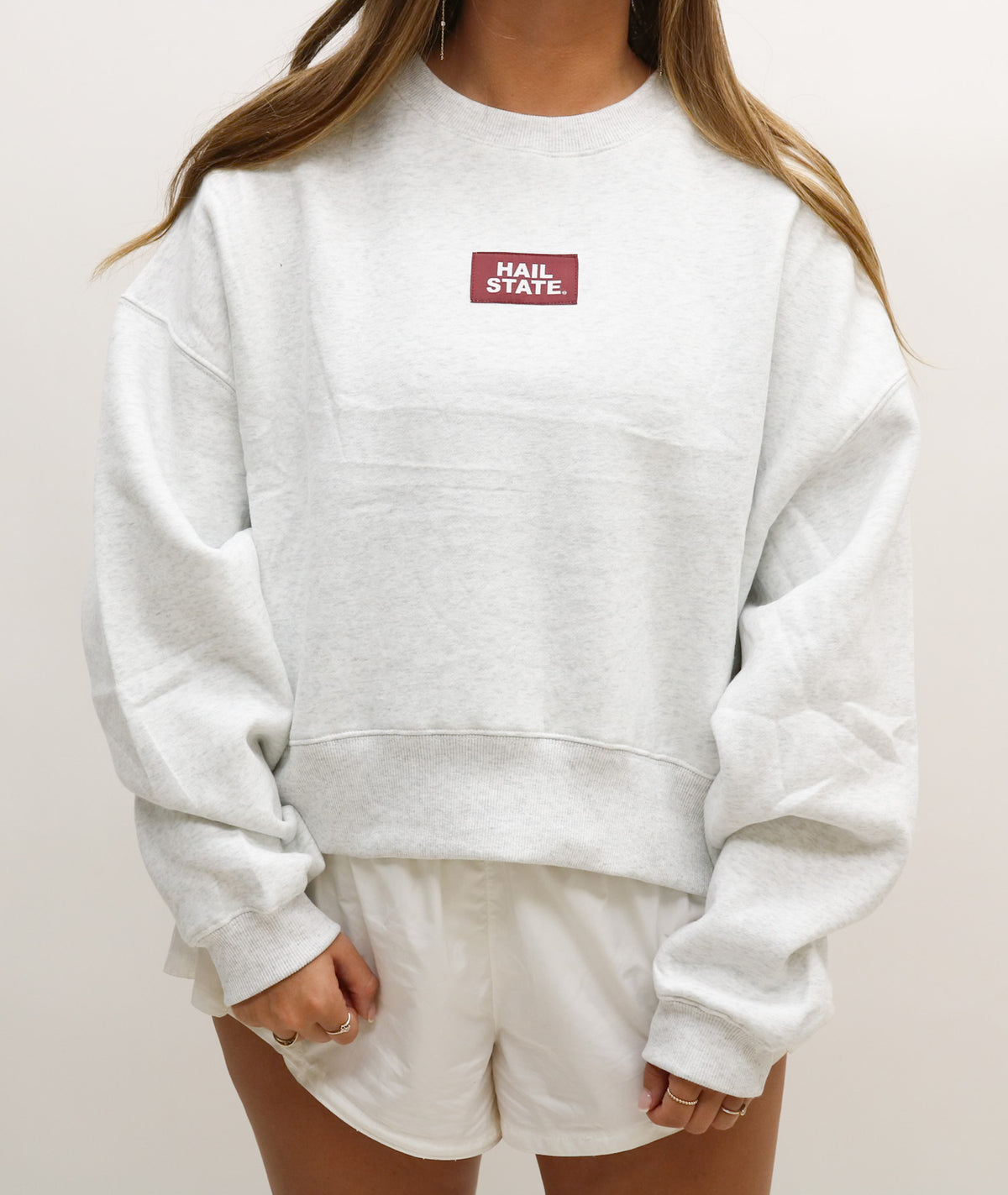 Scarlet Hail State Drop Shoulder Sweatshirt