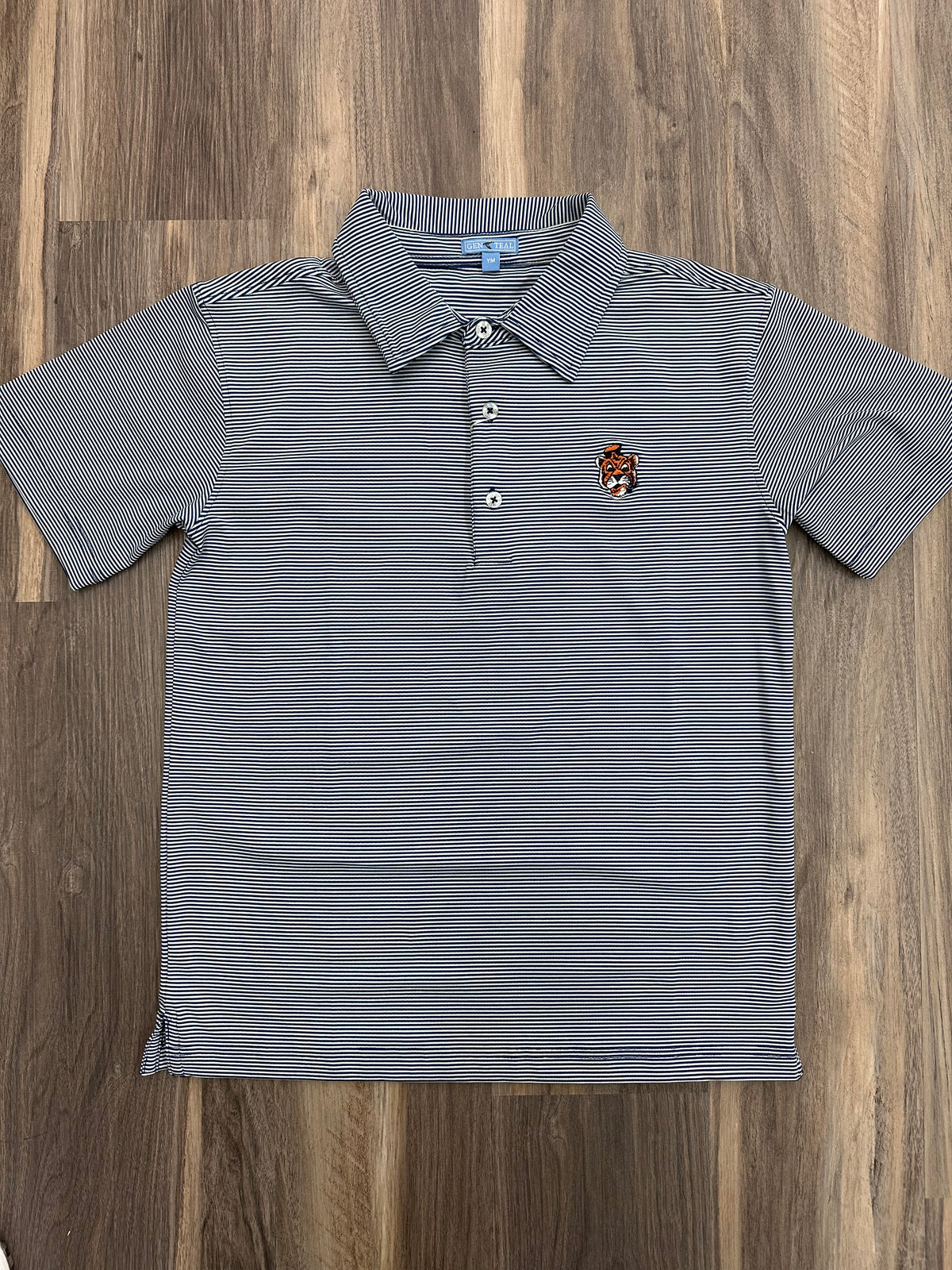 Gen Teal Aubie Pinstripe Performance Polo Youth