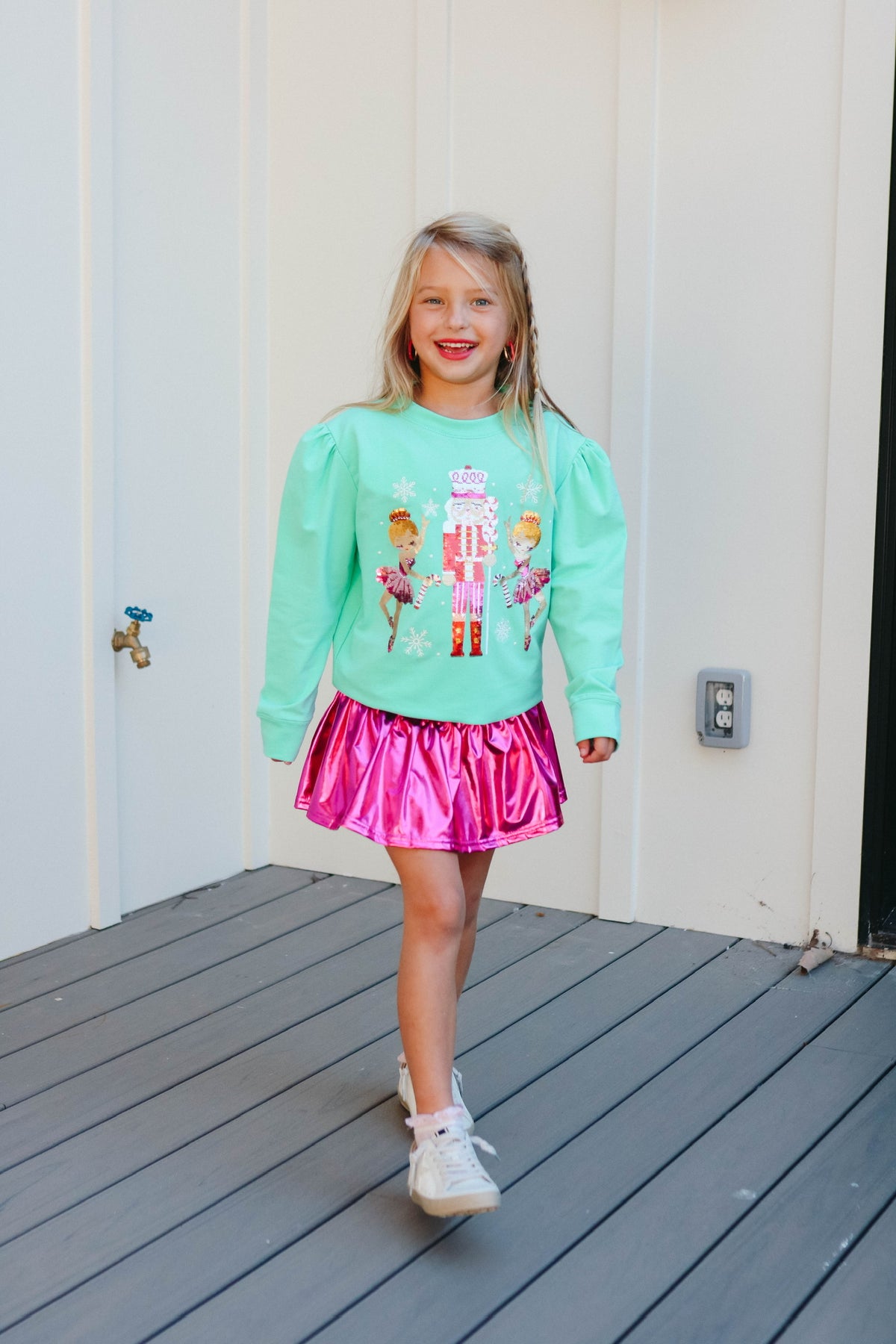 Azarhia Holly Sweatshirt Nutcracker Ballerinas Christmas