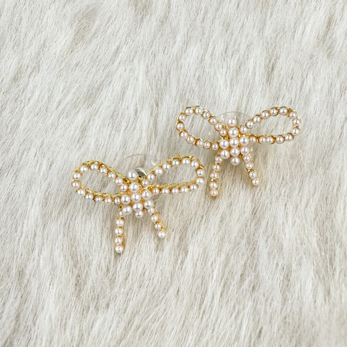 Pear Bow Stud Earrings