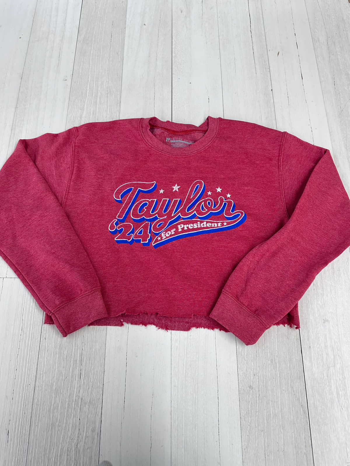 Taylor For President Script Pullover Crop