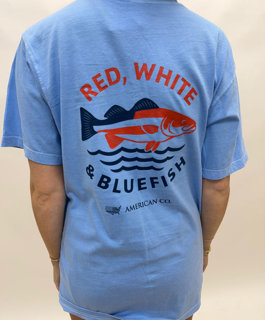 State Co Red, White & Blue Fish Tee