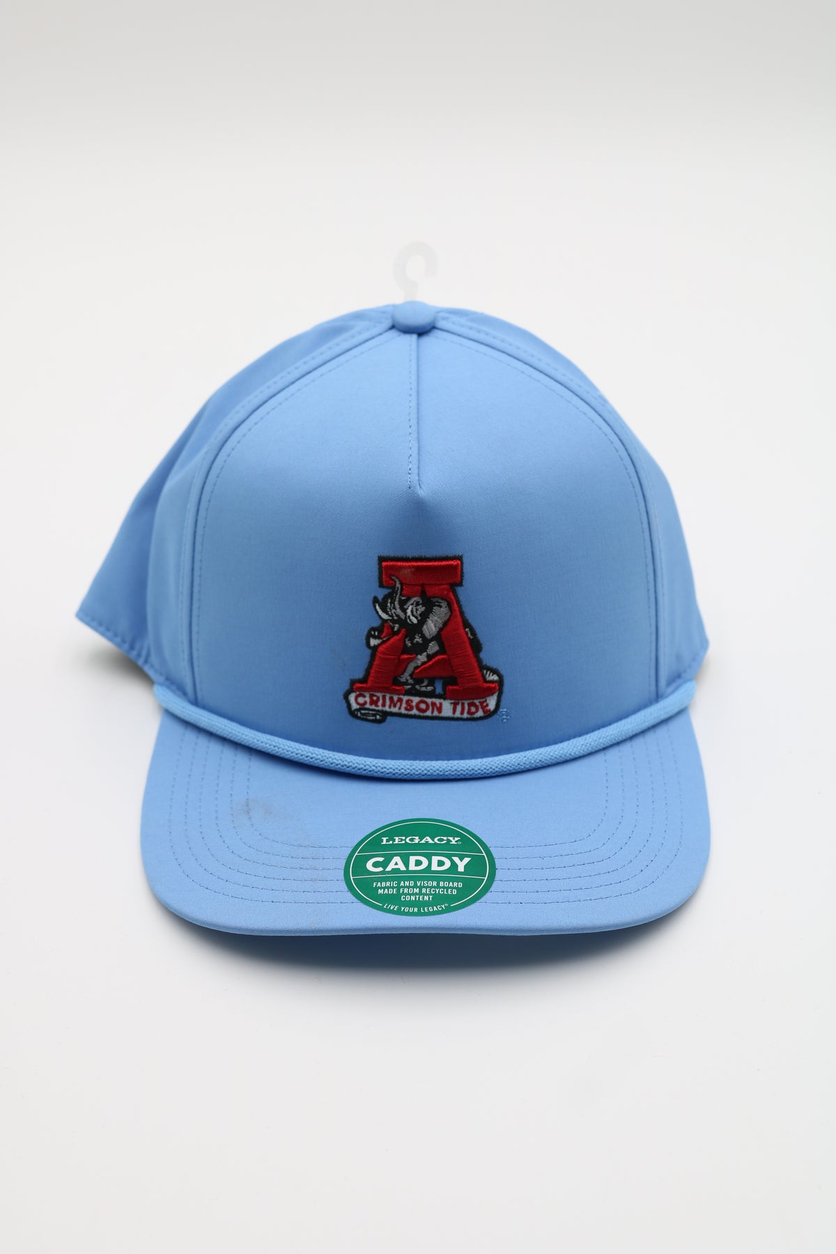 A light blue structured baseball cap with a curved brim, featuring an embroidered red and black 'A' logo with 'GULFSTREAMS' text on the front. A green circular 'PERMANENT CADDY' sticker is visible on the brim.