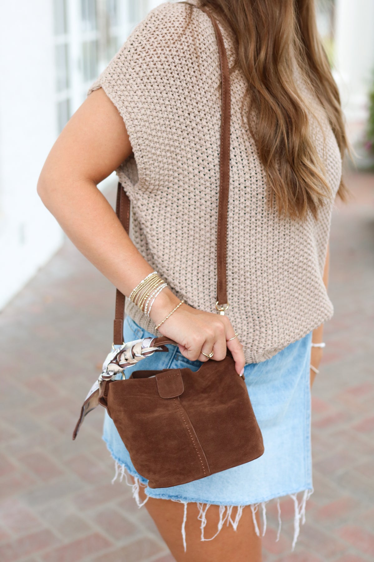 Suede Handbag