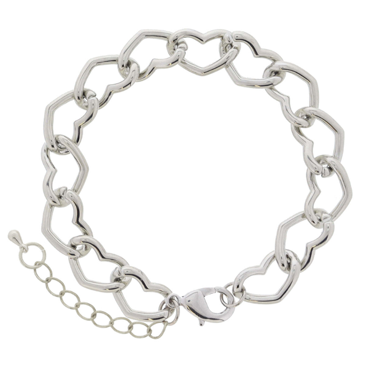 Jane Marie Heart Curb 7&quot; Bracelet