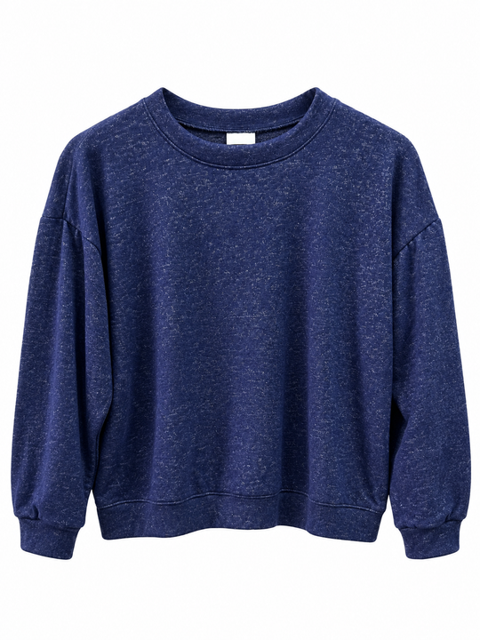 Girls' Navy Crewneck