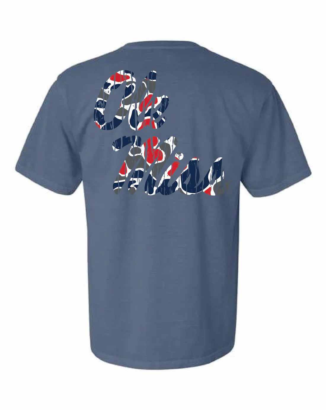 Speckle Bellies Ole Miss Script Camo Tee