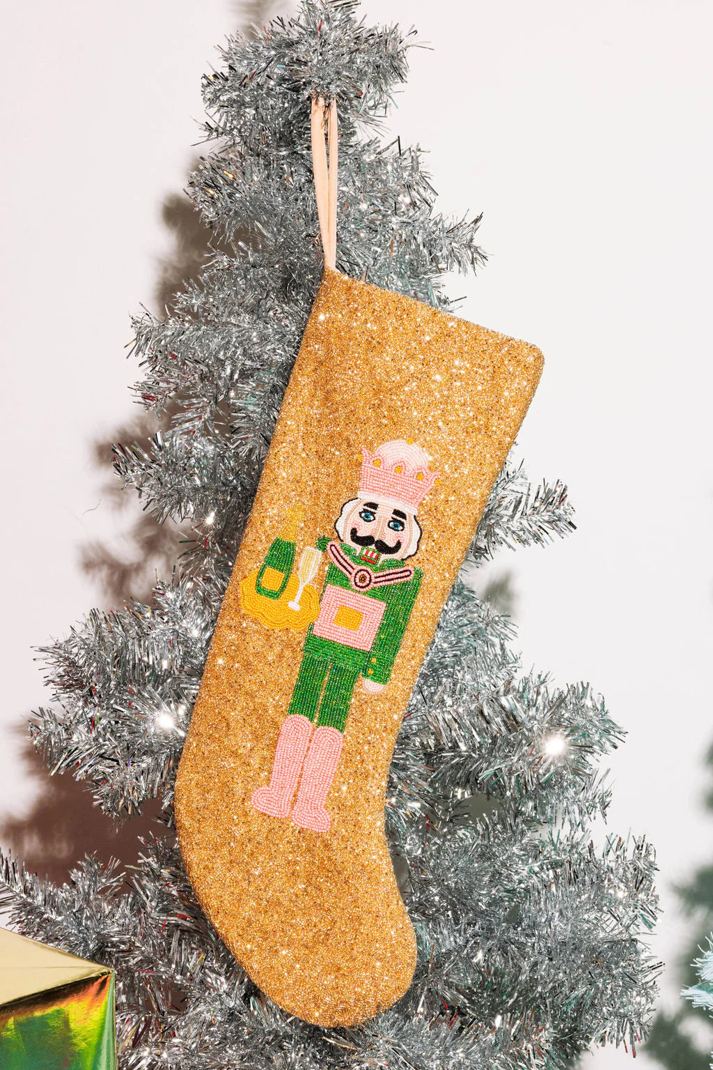 Queen of Sparkles Nutcracker Beaded Stocking